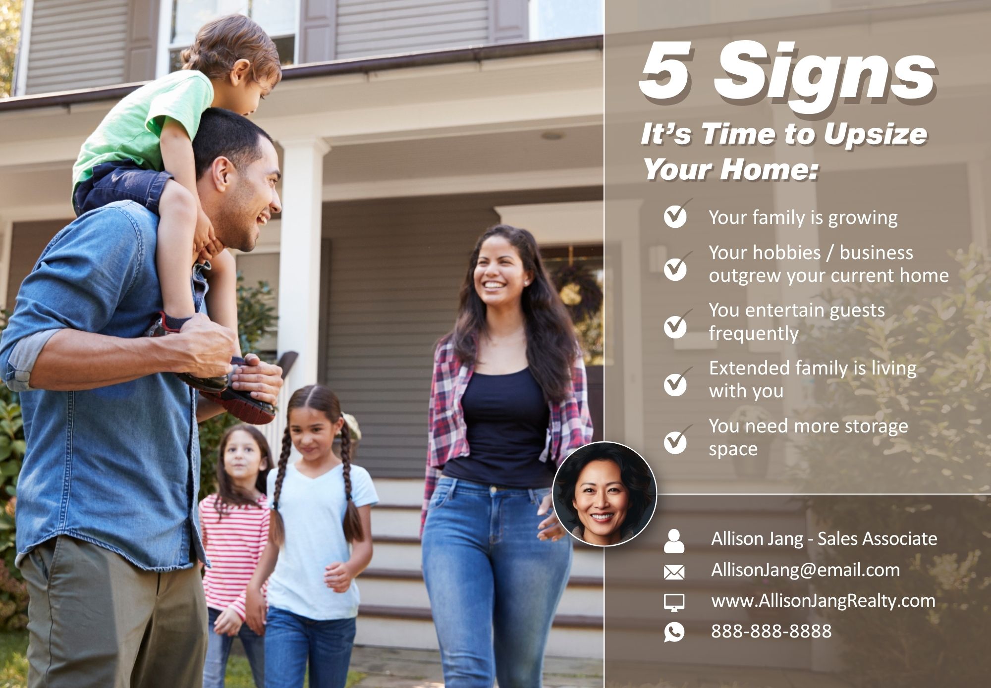 5 Signs It's Time to Upsize · EDDM postcard template